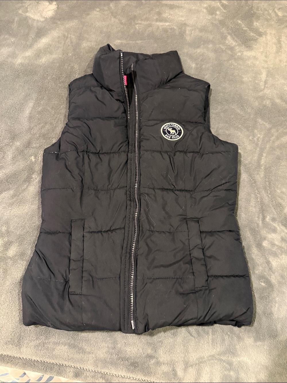 Abercrombie & Fitch Black Quilted Puffer Vest
